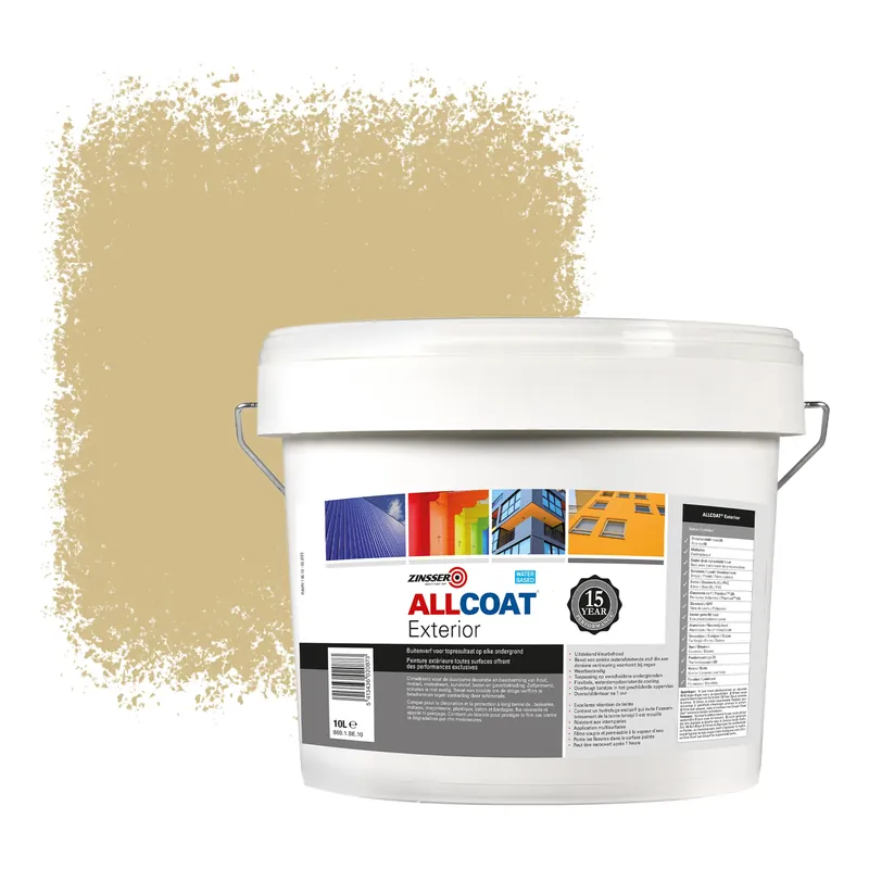 Express Levering Zinsser Allcoat Exterior Muurverf RAL 1001 Beige - 10 liter