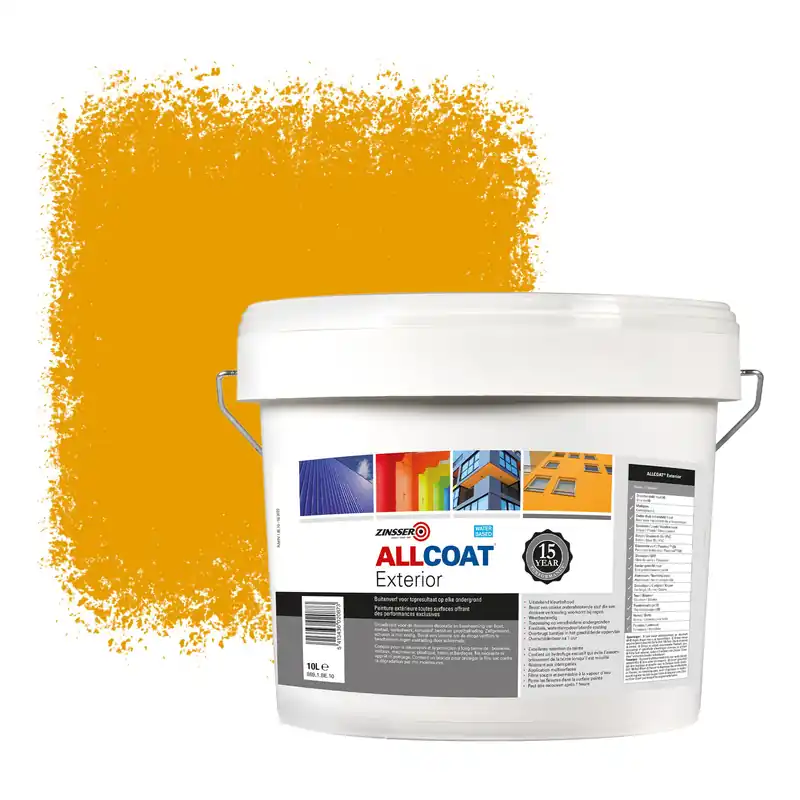 Zinsser Allcoat Exterior Muurverf RAL 1007 Narcissengeel - 10 liter Favoriet