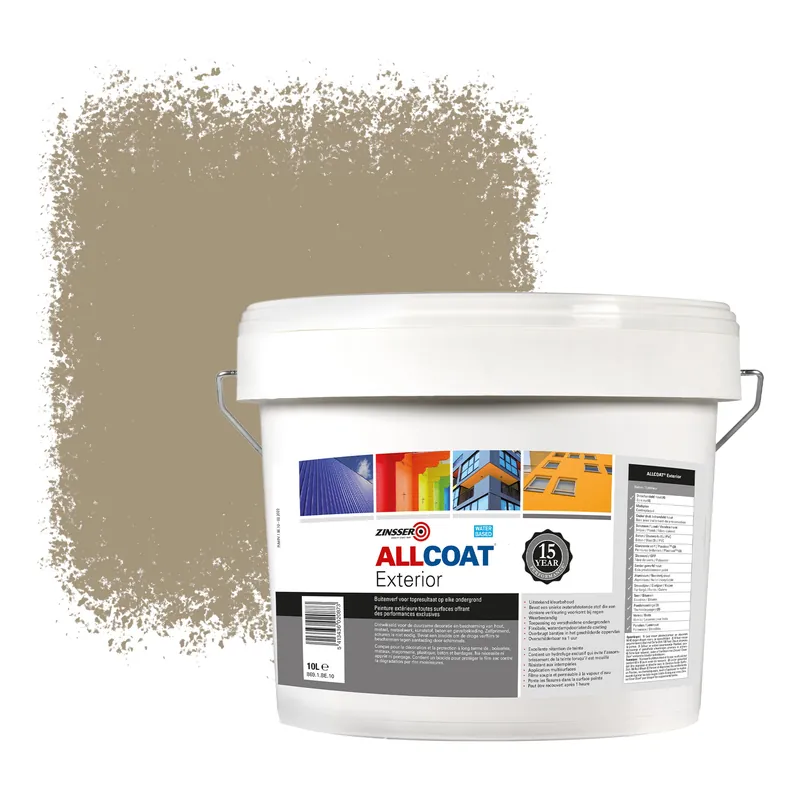 Zinsser Allcoat Exterior Muurverf RAL 1019 Grijsbeige - 10 liter Dagaanbieding