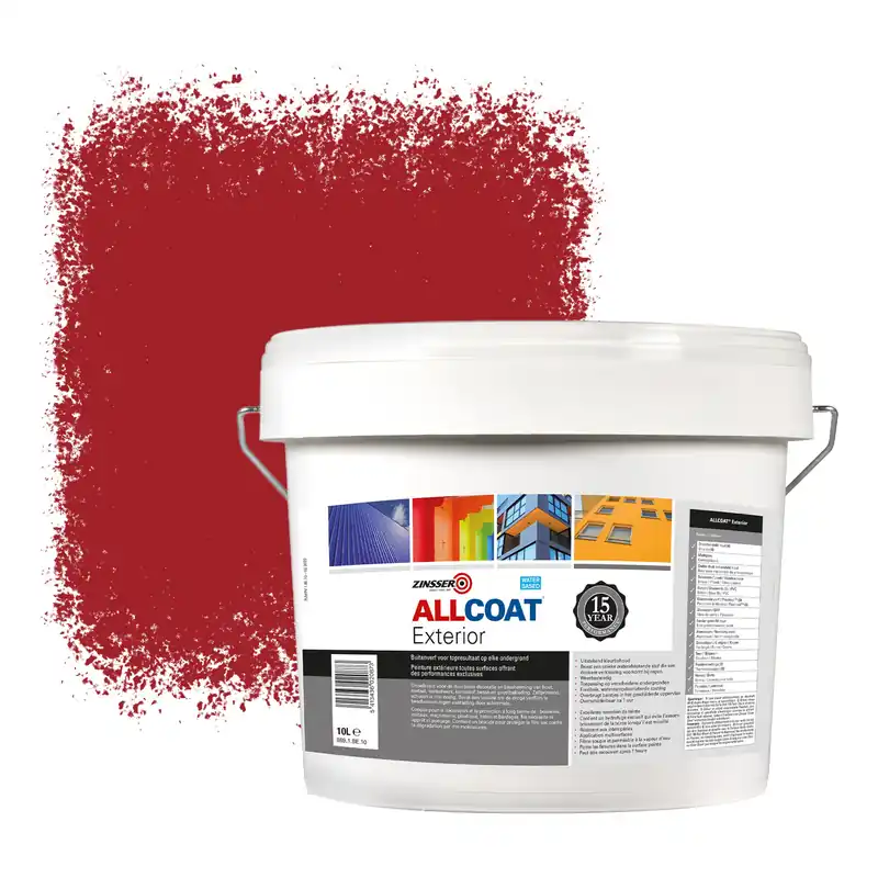 Exclusieve Aanbieding Zinsser Allcoat Exterior Muurverf RAL 3001 Signaalrood - 10 liter