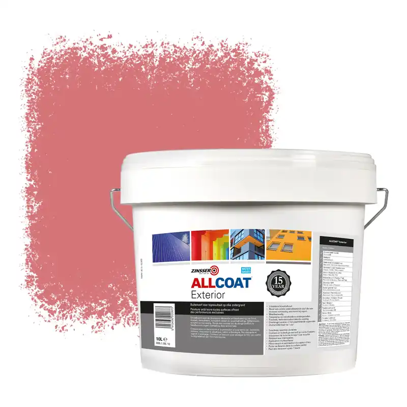 Zinsser Allcoat Exterior Muurverf RAL 3014 Roodlila - 10 liter Betaalbaar