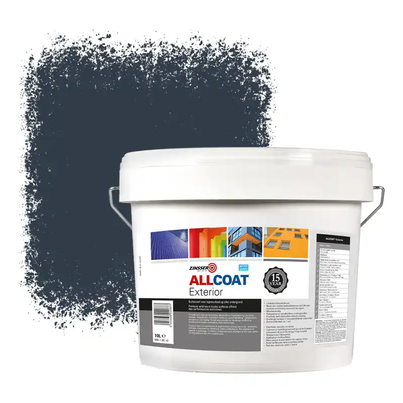 Zinsser Allcoat Exterior Muurverf RAL 5008 Grijsblauw - 10 liter Koopje