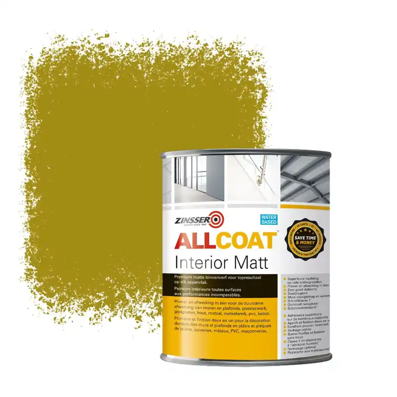 Zinsser Allcoat Interior Muurverf RAL 1027 Kerriegeel - 1 liter Merkproduct