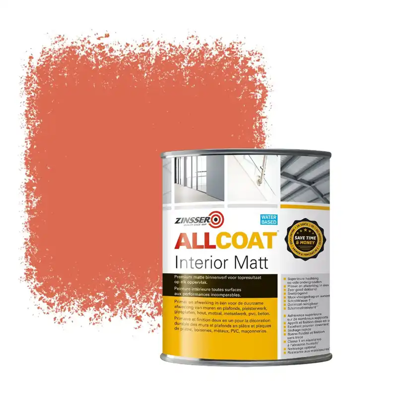 Zinsser Allcoat Interior Muurverf RAL 2012 Zalmoranje - 1 liter Merkproduct
