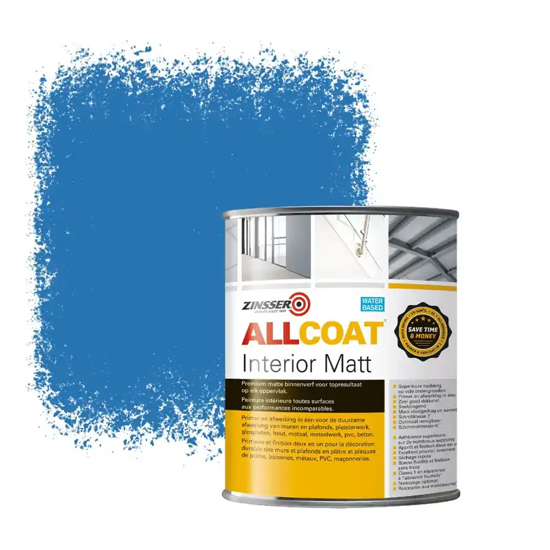 Zinsser Allcoat Interior Muurverf RAL 5015 Hemelsblauw - 1 liter Shop Nu