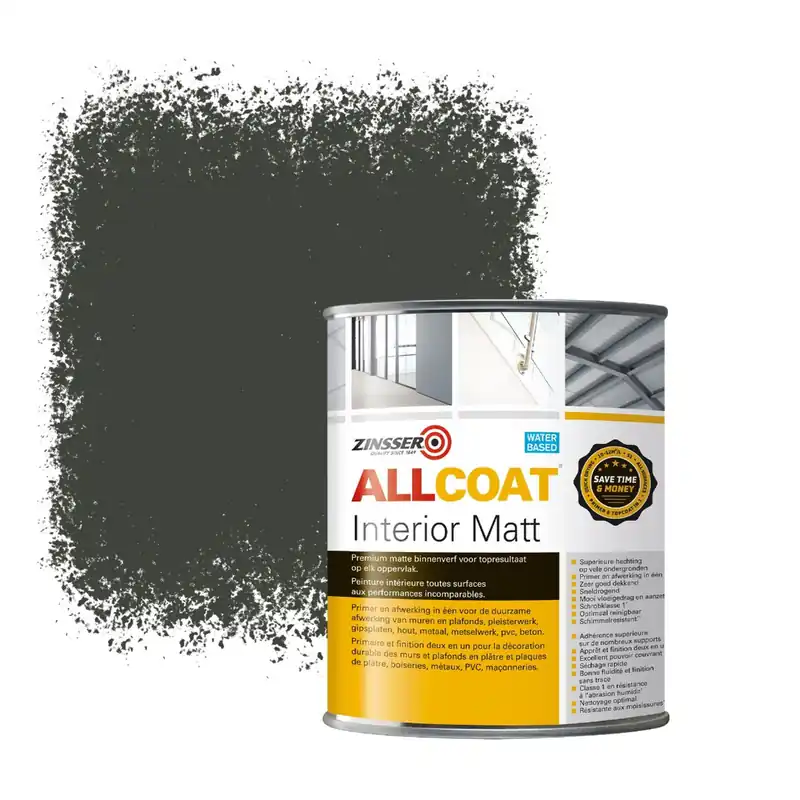 Zinsser Allcoat Interior Muurverf RAL 6006 Olijfgrijs - 1 liter Bestel Nu