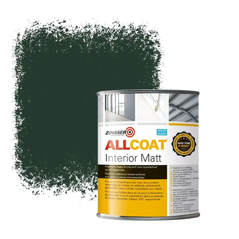 Beste Prijs Zinsser Allcoat Interior Muurverf RAL 6009 Dennenkleur - 1 liter