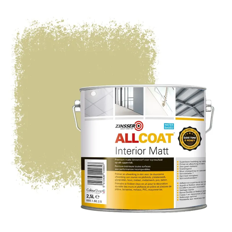 Zinsser Allcoat Interior Muurverf RAL 1000 Groenbeige - 2,5 liter Koop Online