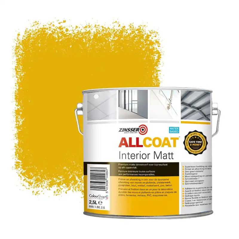 Zinsser Allcoat Interior Muurverf RAL 1004 Goudgeel - 2,5 liter Koop Online