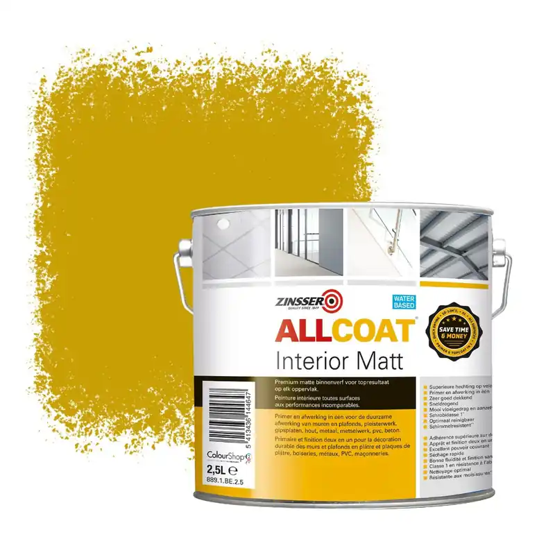 Zinsser Allcoat Interior Muurverf RAL 1005 Honinggeel - 2,5 liter Shop Nu