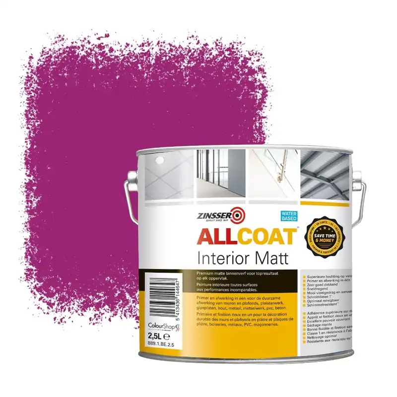 Gratis Retour Zinsser Allcoat Interior Muurverf RAL 4006 Verkeerspaars - 2,5 liter