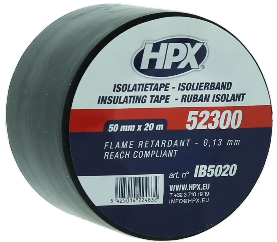 HPX 52300 Isolatietape ZWART 50mm x 20 meter Tijdelijk Beschikbaar