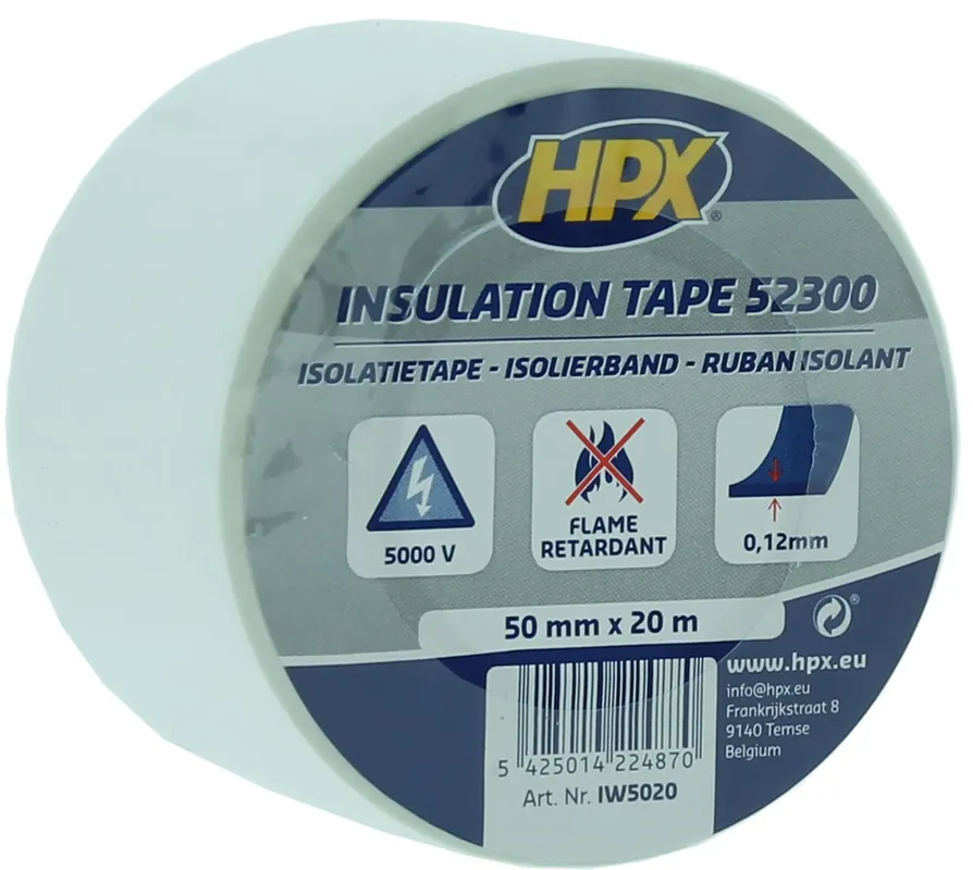 HPX 52300 Isolatietape WIT 50mm x 20 meter Lage Kosten