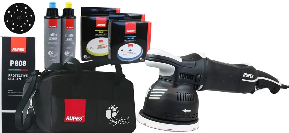 RUPES LK900E-DLX BigFoot Mille Gear-Driven Polijstmachine 125mm - Deluxe Kit Gratis Retour