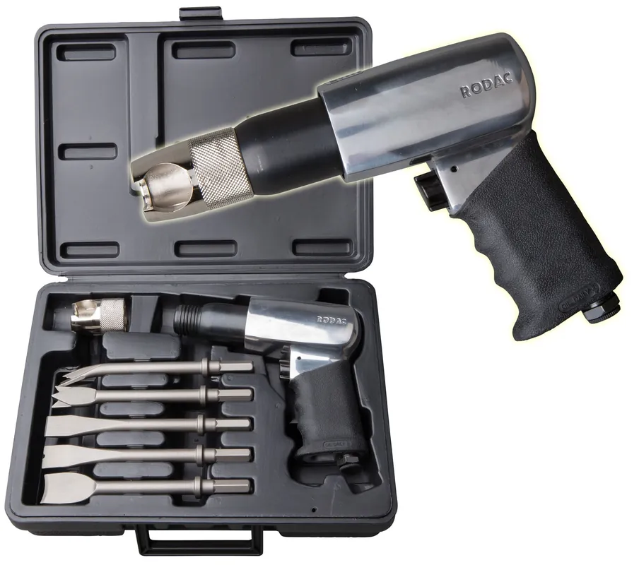 RODAC RC293HBC Hakhamer 67mm in koffer + 5 beitels - voor metaalbewerking Tijdelijk Beschikbaar