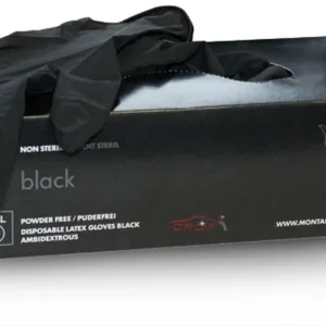 MONTANA Latex Handschoenen Zwart - 100 stuks Weekendaanbieding