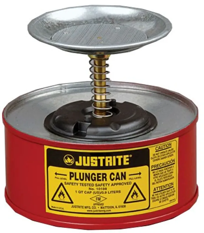 Flitsaanbieding JUSTRITE Plunjerkan Metaal - ROOD 1 liter