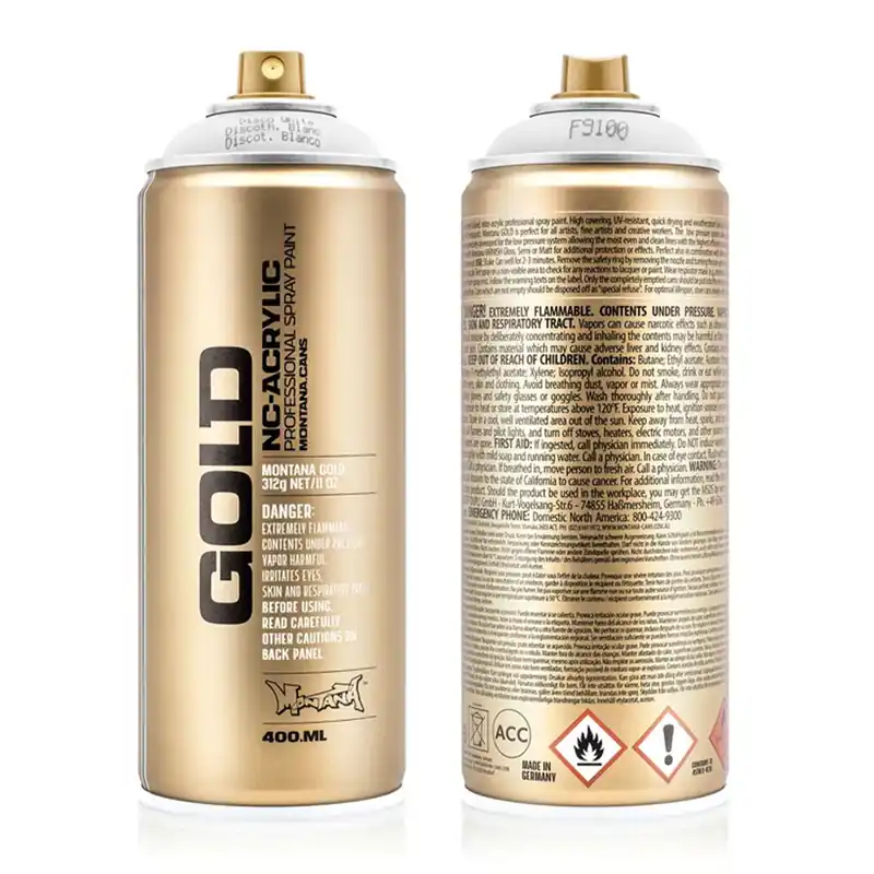 Montana GOLD Fluor Verf WIT spuitbus 400ml Merkproduct