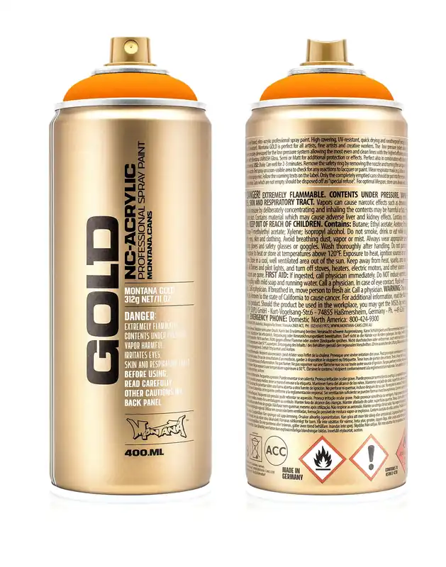 Alleen Vandaag Montana GOLD Fluor Verf ORANJE spuitbus 400ml