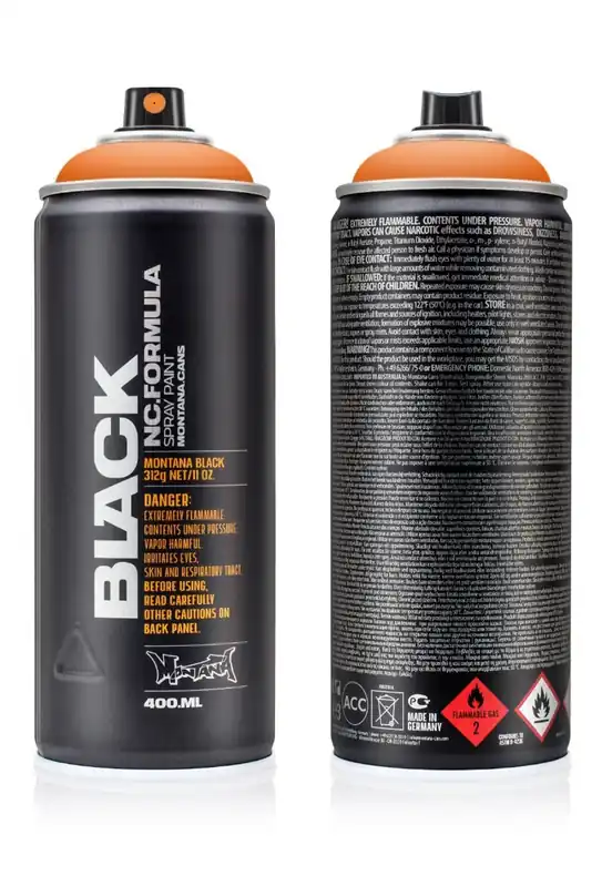 Montana BLACK P2000 Power Orange spuitbus 400ml Favoriet
