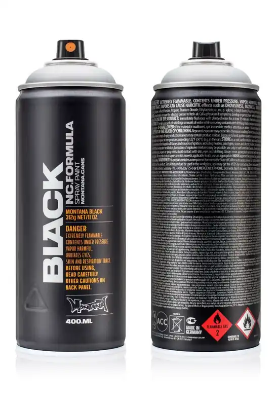 Weekendaanbieding Montana BLACK Outline silver spuitbus 400ml