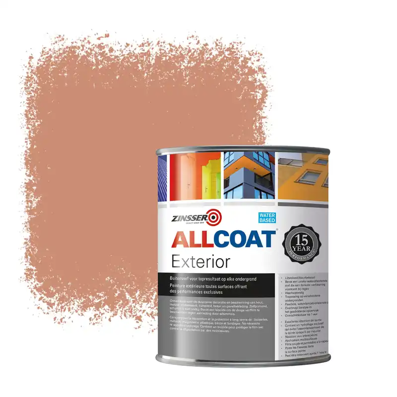 Actieprijs Zinsser Allcoat Exterior Muurverf RAL 3012 Beigerood - 1 liter