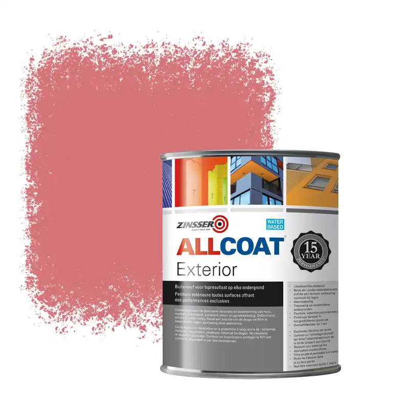Veilige Betaling Zinsser Allcoat Exterior Muurverf RAL 3014 Roodlila - 1 liter