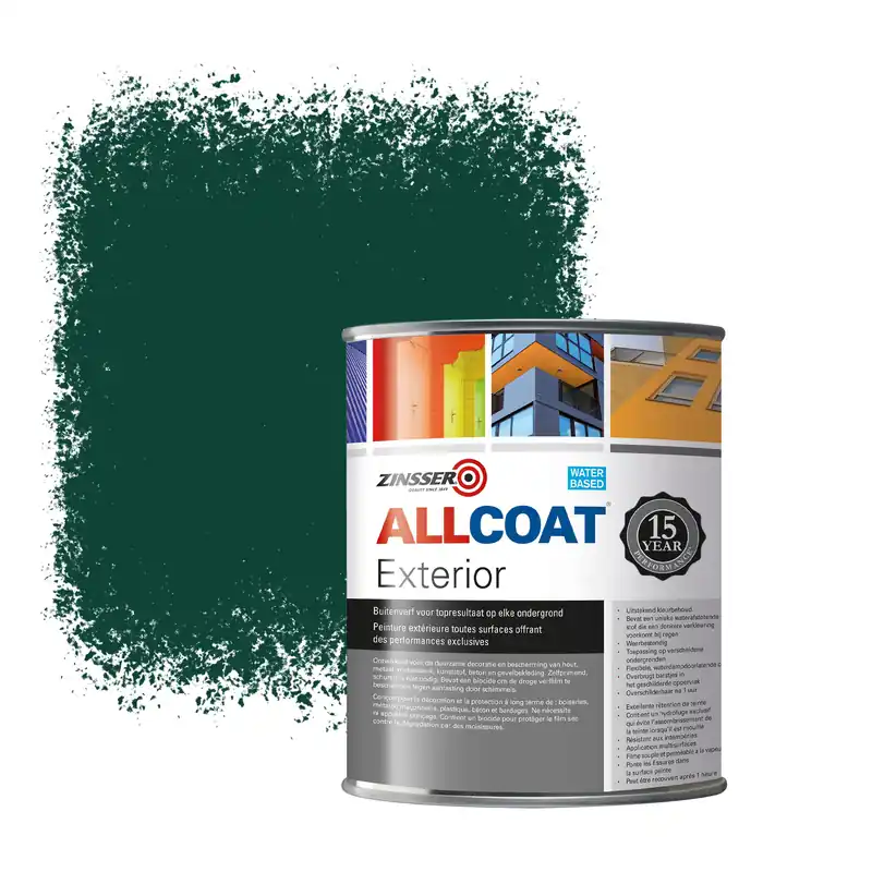 Speciale Aanbieding Zinsser Allcoat Exterior Muurverf RAL 6005 Mosgroen - 1 liter