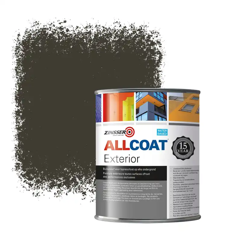 Uitverkoop Zinsser Allcoat Exterior Muurverf RAL 6022 Bruin olijfgroen - 1 liter