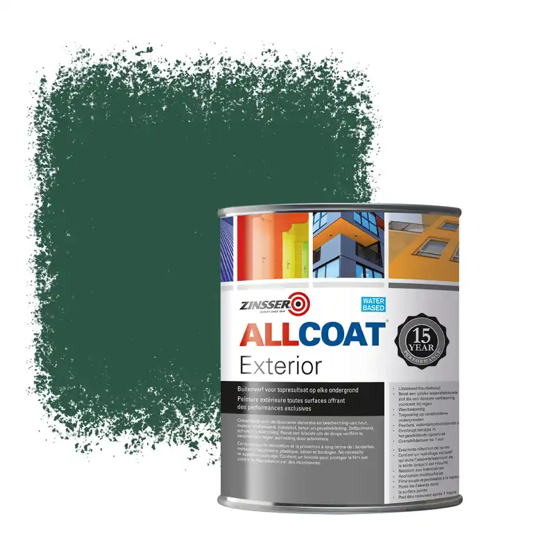 Zinsser Allcoat Exterior Muurverf RAL 6028 Deningroen - 1 liter Gereduceerde Prijs