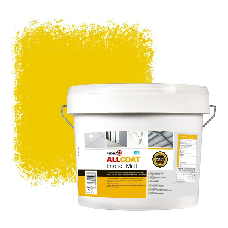 Zinsser Allcoat Interior Muurverf RAL 1021 Koolzaadgeel - 10 liter Tijdelijk Beschikbaar