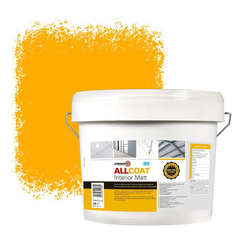 Zinsser Allcoat Interior Muurverf RAL 1028 Meloengeel - 10 liter Bestel Nu