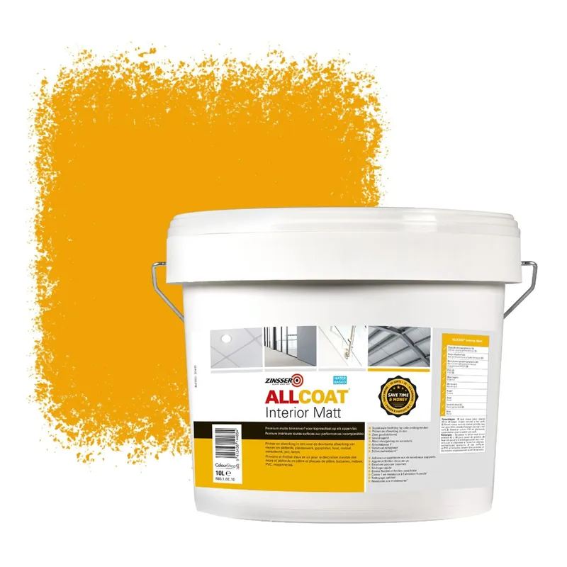 Zinsser Allcoat Interior Muurverf RAL 1037 Zonnegeel - 10 liter Exclusieve Aanbieding