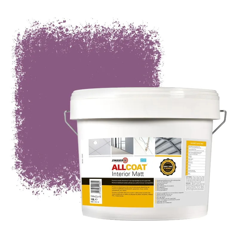 Betaalbaar Zinsser Allcoat Interior Muurverf RAL 4001 Roodlila - 10 liter