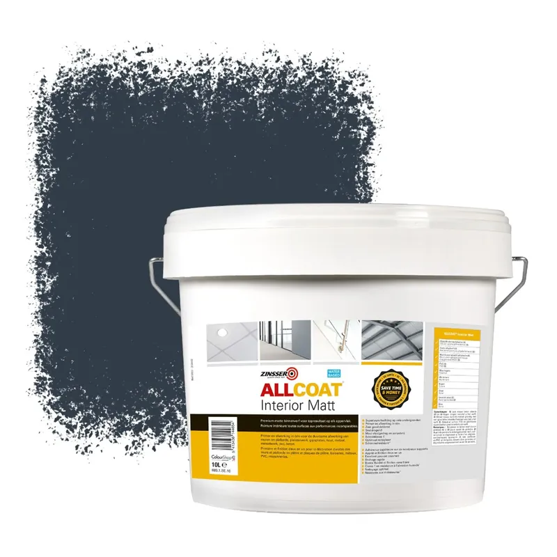 Dagaanbieding Zinsser Allcoat Interior Muurverf RAL 5008 Grijsblauw - 10 liter