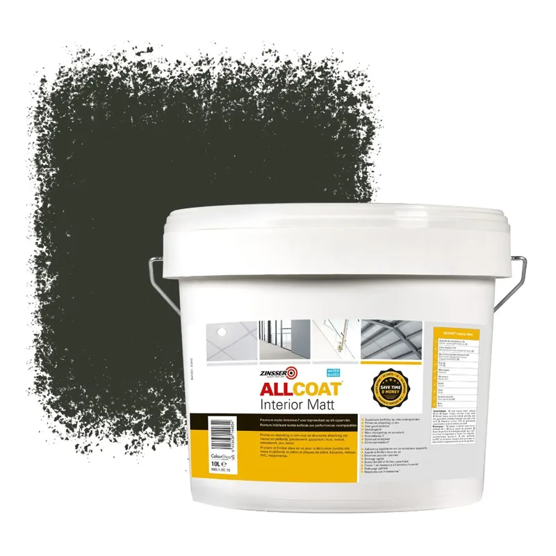 Zinsser Allcoat Interior Muurverf RAL 6008 Bruingroen - 10 liter Uitverkoop