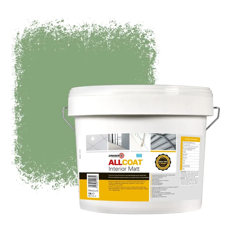 Uitverkoop Zinsser Allcoat Interior Muurverf RAL 6021 Lichtgroen - 10 liter