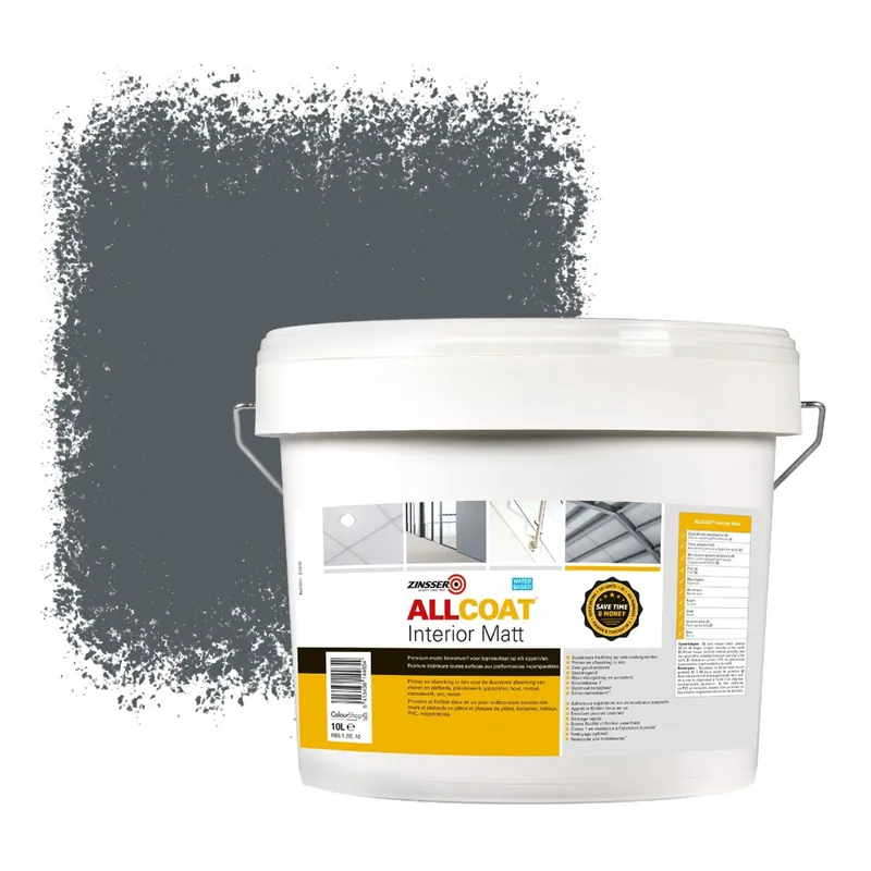 Zinsser Allcoat Interior Muurverf RAL 7011 IJzergrijs - 10 liter Premium