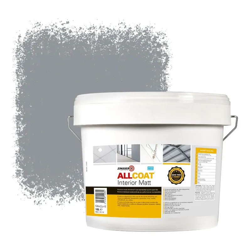 Zinsser Allcoat Interior Muurverf RAL 7045 Telegrijs 10 - 10 liter Hoge Kwaliteit