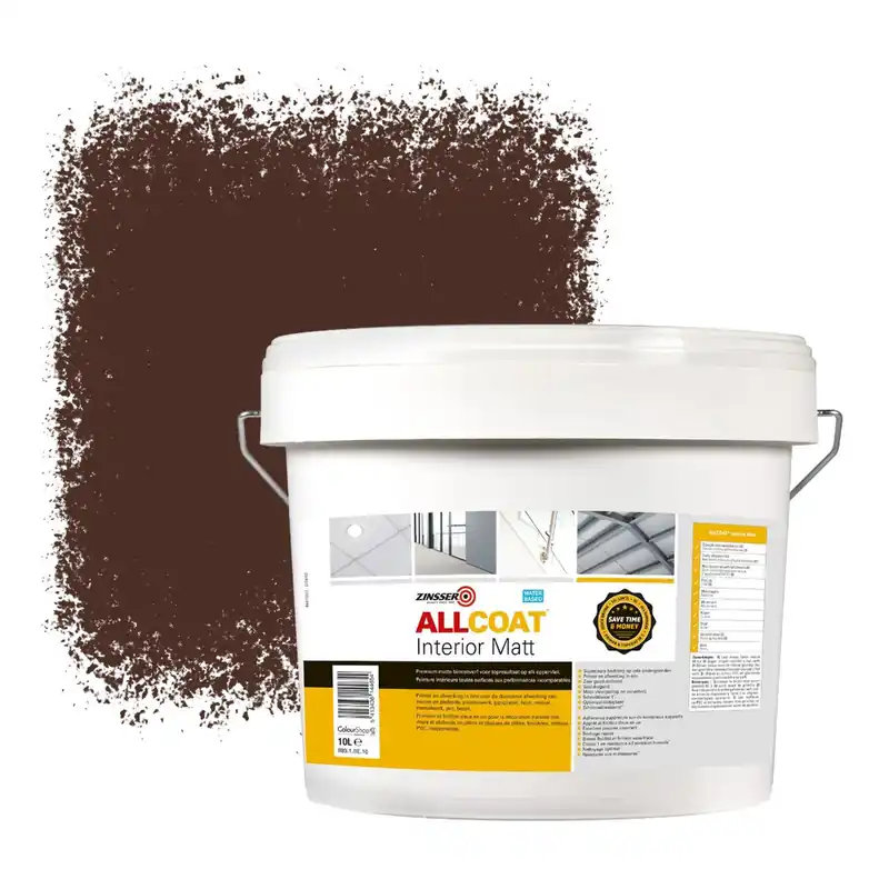 Zinsser Allcoat Interior Muurverf RAL 8016 Mahoniebruin - 10 liter Snelle Levering
