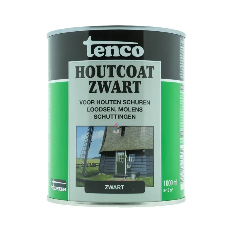 Tenco Houtcoat Zwart 1 liter Uitverkoop