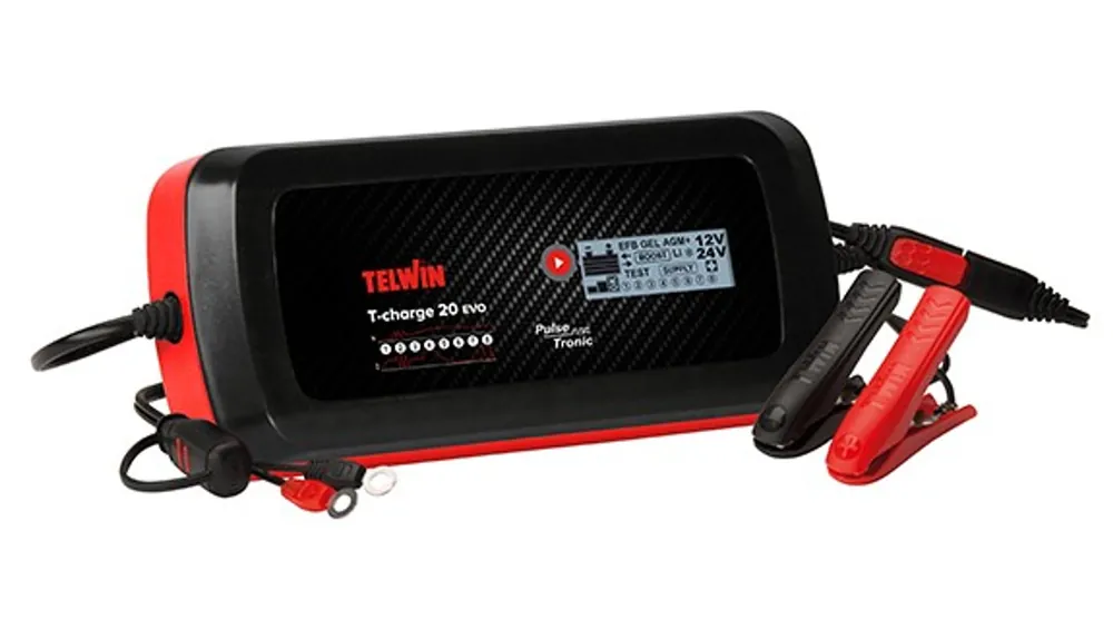 Snelle Levering Telwin T-CHARGE 20 EVO Professionele inverter druppellader / acculader 12-24V
