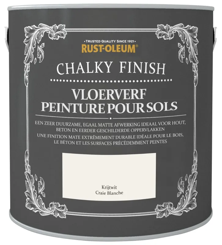 Dagaanbieding Rust-Oleum Chalky Finish Vloerverf Krijtwit 2,5 liter