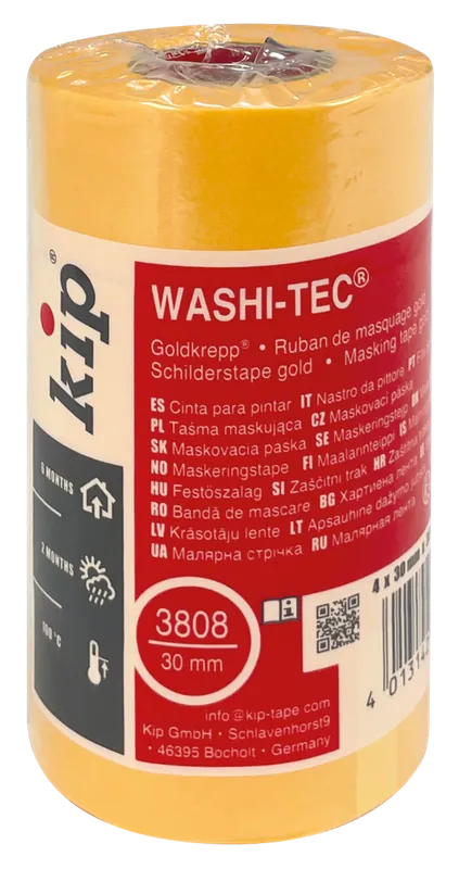 Kip 3808 Washi Tape Oranje Pocket - 4 stuks Laatste Versie