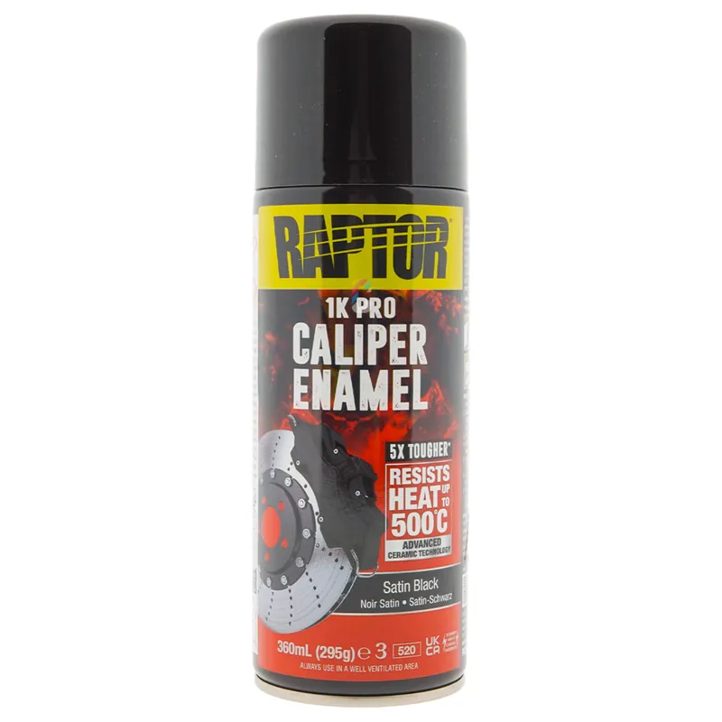 Finale Uitverkoop Raptor Caliper Enamel - Remklauw Verf ZWART ZIJDEGLANS spuitbus 400ml