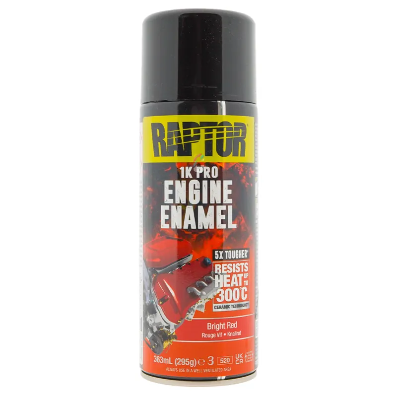 Raptor Engine Enamel - Motorblok Verf ROOD GLANS spuitbus 400ml Bestseller