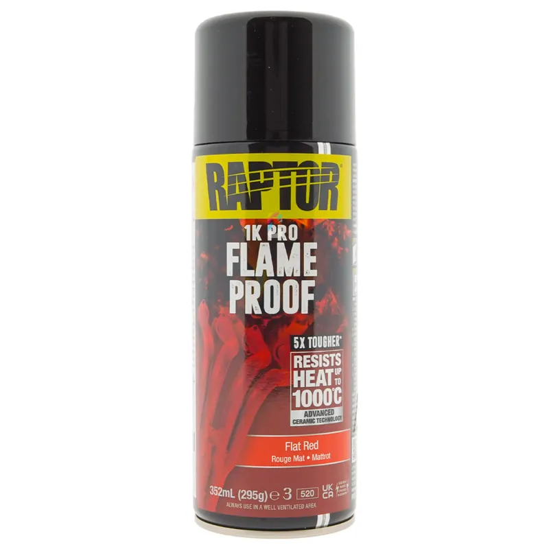 Raptor Flameproof - Hittebestendige Verf ROOD MAT spuitbus 400ml Bestel Nu