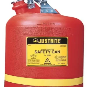JUSTRITE Veiligheidskan HDPE Kunststof voor vloeibaar afval Rood 19 liter Nieuw
