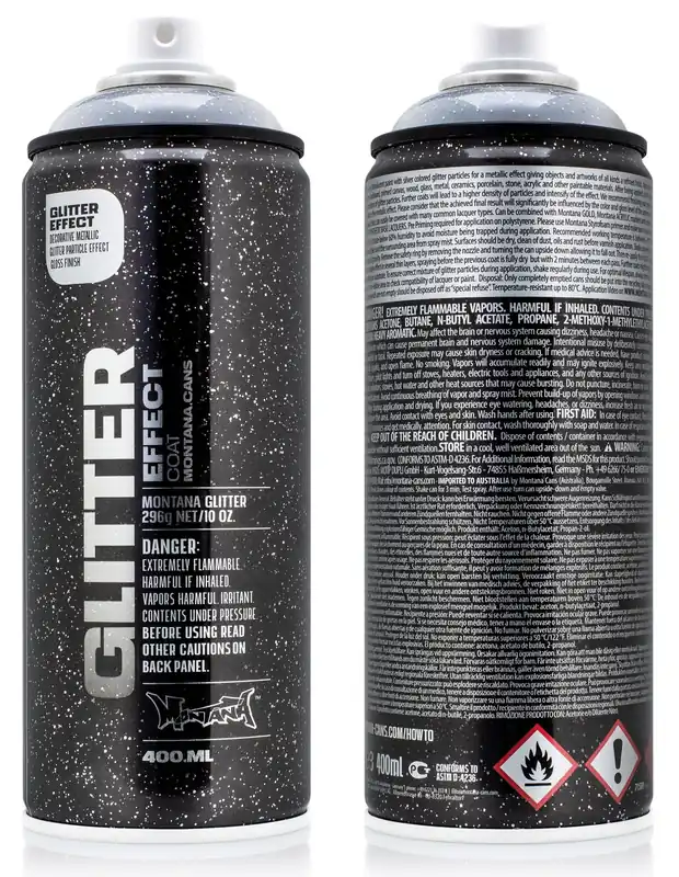 Montana Glitter ZILVER spuitbus 400ml Alleen Vandaag