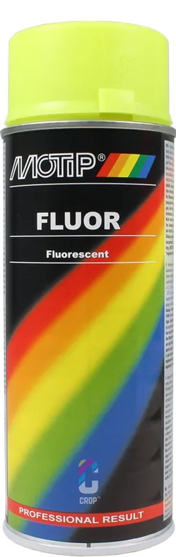 Betrouwbaar MoTip Fluor Verf GEEL spuitbus 400ml